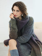 COCOBELLA Soft Knit Relaxed Waist H Silhouette Women Office Long Sleeve Round Neck Dresses