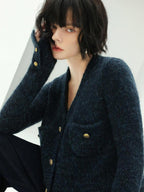 COCOBELLA Soft Knit V Neck Buttoned Straight Fit Office Cardigan Women Red Blue Sweater