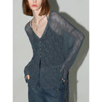 COCOBELLA_Soft_Lace_V_Neck_Shell_Button_Straight_Fit_Women_Long_Sleeve_Knit_T-Shirts_MISSTT
