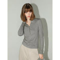 COCOBELLA_Soft_Lurex_Button_Detail_Office_Slim_Fit_Women_Long_Sleeve_Basic_Shirts_MISSTT