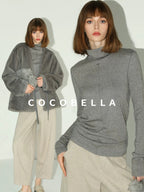 COCOBELLA Soft Lurex Button Detail Office Slim Fit Women Long Sleeve Basic Shirts