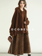 COCOBELLA Soft Lurex Sequin Detail Loose Fit Hooded Knit Commuter Women Hoodie Sweater