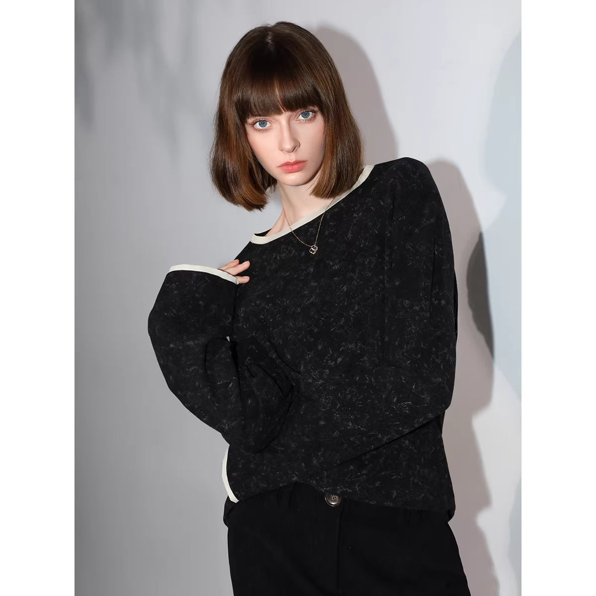 COCOBELLA_Soft_Lyocell_Blend_Contrast_Trim_Office_Straight_Fit_Women_Long_Sleeve_Shirts_MISSTT