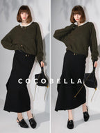 COCOBELLA Soft Nylon Blend Ribbed Straight Fit Pullover Commuter For Women Knit Sweater