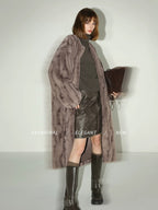 COCOBELLA Soft Plush Faux Fur Stand Collar Minimalist Commuter Women Outerwear Jackets