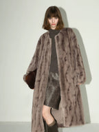 COCOBELLA Soft Plush Faux Fur Stand Collar Minimalist Commuter Women Outerwear Jackets