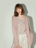 COCOBELLA Soft Plush Sequined Button Loose Fit Sweet V Neck Cardigan Women Knit Sweater