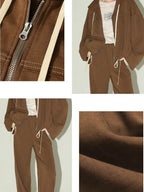 COCOBELLA Soft Poly Cotton Casual Cardigan Two Piece Workwear For Mature Women Mocha Set