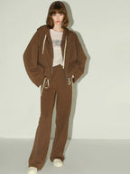 COCOBELLA Soft Poly Cotton Casual Cardigan Two Piece Workwear For Mature Women Mocha Set