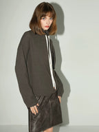 COCOBELLA Soft Pullover Loose Fit Stand Collar Long Sleeve Solid Color Athleisure Hoodies