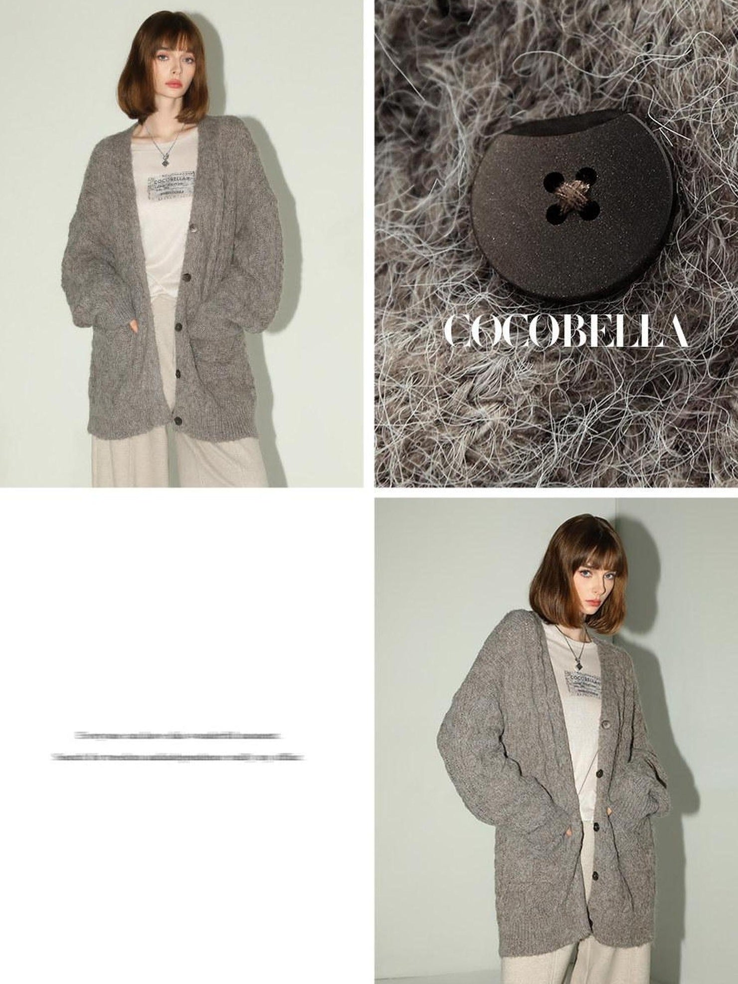 COCOBELLA Soft Relaxed Cable Button Midlength Knit Cardigan Women Acrylic Blend Sweater