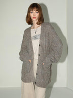 COCOBELLA Soft Relaxed Cable Button Midlength Knit Cardigan Women Acrylic Blend Sweater