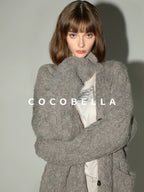 COCOBELLA Soft Relaxed Cable Button Midlength Knit Cardigan Women Acrylic Blend Sweater