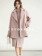 COCOBELLA Soft Sequin Shimmer Casual Loose Knit Hooded Women Honey Pink Pullover Sweater