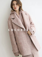 COCOBELLA Soft Sequin Shimmer Casual Loose Knit Hooded Women Honey Pink Pullover Sweater