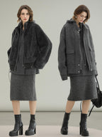 COCOBELLA Soft Sequined Lurex Hooded Pullover Commuter Knit Regular Fit Ladies Sweater