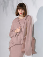 COCOBELLA Soft Shimmer Sequin Hooded Loose Fit Sweet Womens Cozy Pullover Sweater