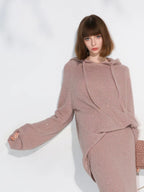 COCOBELLA Soft Shimmer Sequin Hooded Loose Fit Sweet Womens Cozy Pullover Sweater