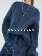 COCOBELLA Soft Slouchy Vintage Commuter Crewneck Women Acrylic Blend Sweater