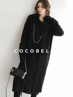 COCOBELLA Soft Stretch Knit V Neck H Silhouette City Commuter Wool Blend Dresses