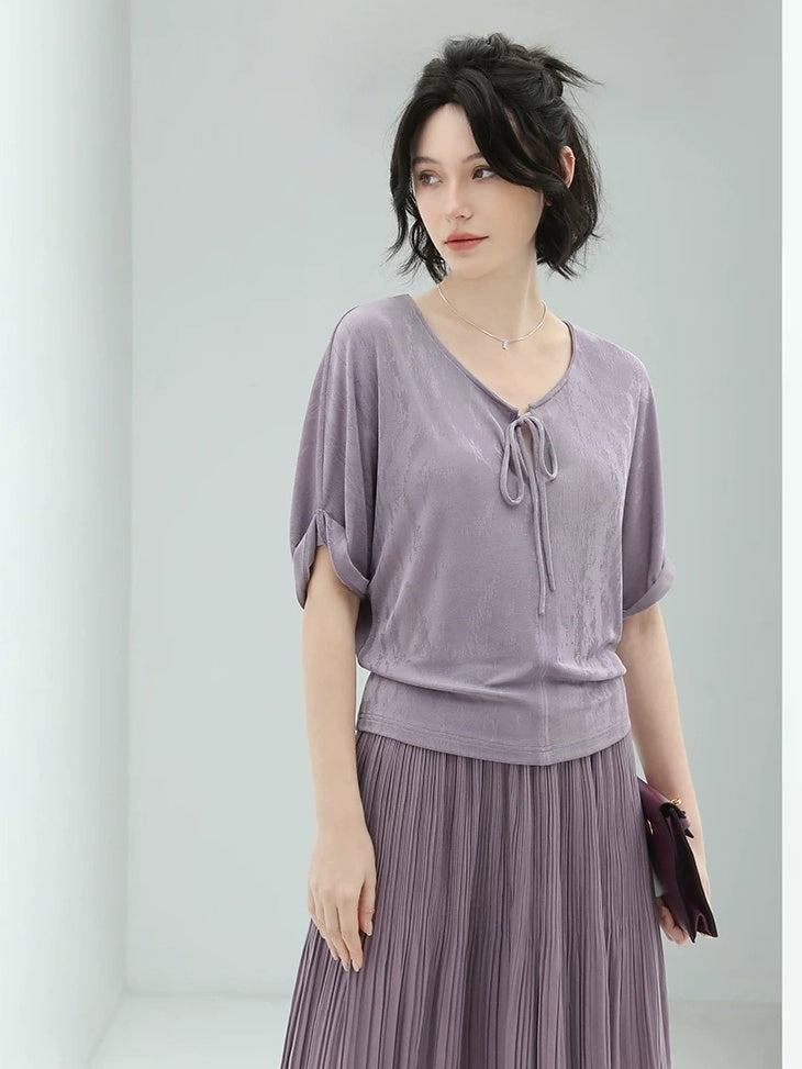 COCOBELLA Soft Stretch Relaxed Fit Commuter Ladylike Short Sleeve Office Casual T-Shirts