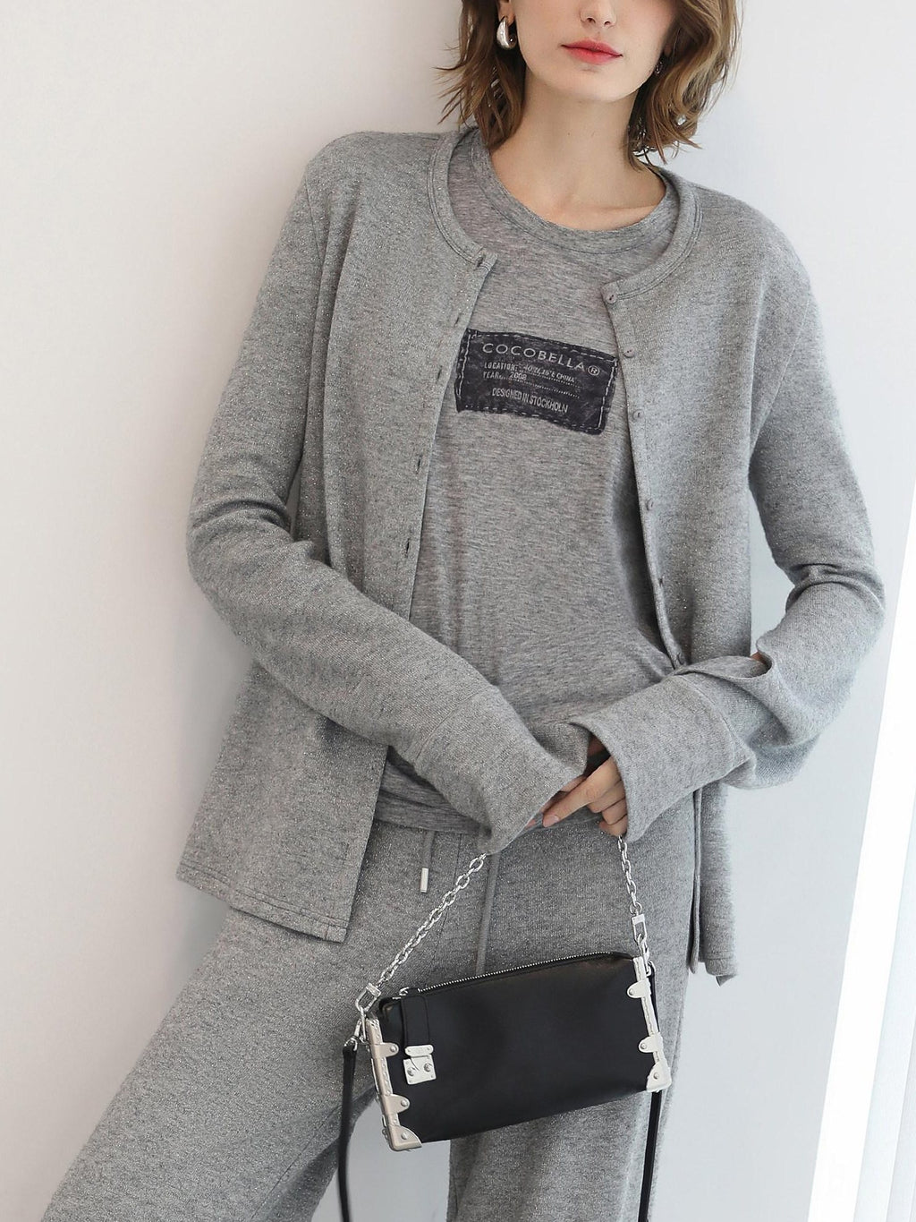 COCOBELLA Soft Thick Asymmetric Button Cardigan Commuter Office Fit Women Knit Sweater