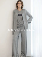 COCOBELLA Soft Thick Asymmetric Button Cardigan Commuter Office Fit Women Knit Sweater
