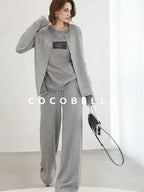 COCOBELLA Soft Thick Asymmetric Button Cardigan Commuter Office Fit Women Knit Sweater