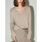 COCOBELLA_Soft_V_Neck_Knit_Straight_Fit_Bell_Sleeve_Workwear_Women_Wool_Blend_Sweater_MISSTT