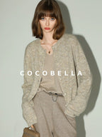 COCOBELLA Soft V Neck Knit Straight Fit Bell Sleeve Workwear Women Wool Blend Sweater