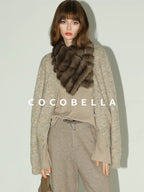 COCOBELLA Soft V Neck Knit Straight Fit Bell Sleeve Workwear Women Wool Blend Sweater