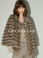 COCOBELLA Soft V Neck Knit Straight Fit Bell Sleeve Workwear Women Wool Blend Sweater