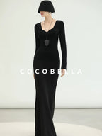 COCOBELLA Soft Viscose Anti Static Elegant Slim V Neck Long Sleeve Women Knit Shirts