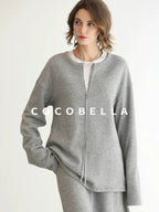 COCOBELLA Soft Viscose Blend Straight Fit Round Neck Office Casual Women White Shirts