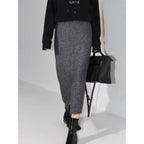 COCOBELLA_Soft_Wool_Blend_Belted_Slit_Herringbone_Ol_Straight_Office_Ladies_Skirts_MISSTT