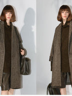 COCOBELLA Soft Wool Blend Straight Fit Single Button Patch Pocket Chic Workwear Coats
