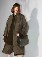 COCOBELLA Soft Wool Blend Straight Fit Single Button Patch Pocket Chic Workwear Coats
