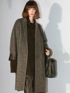 COCOBELLA Soft Wool Blend Straight Fit Single Button Patch Pocket Chic Workwear Coats