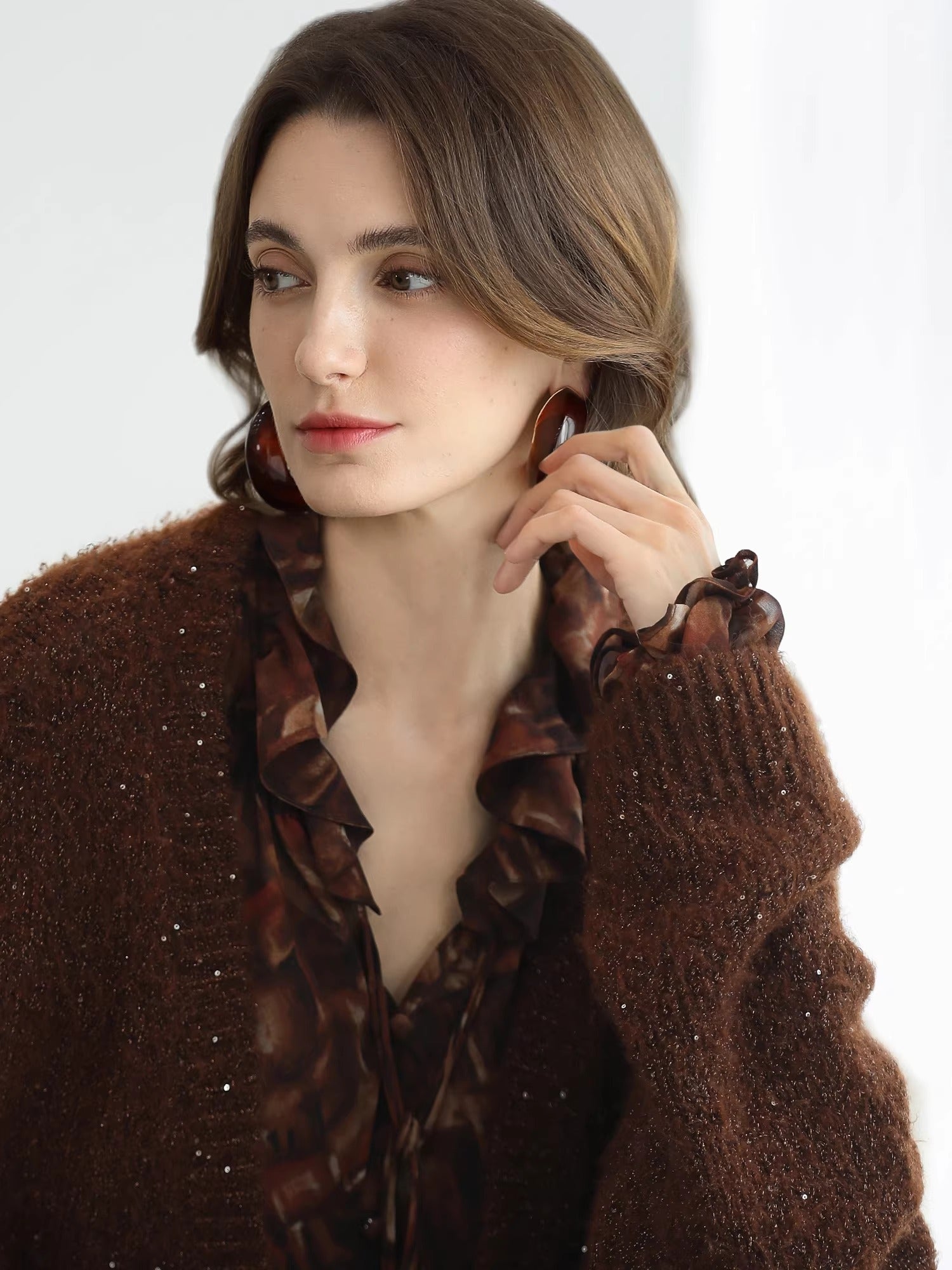 COCOBELLA_Sparkling_Button_Cardigan_Loose_Fit_Office_Knit_Lurex_Sequin_Sweater_MISSTT