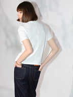 COCOBELLA Stain Resistant Breathable U Neck Straight Cut Casual Women White Solid T-Shirts
