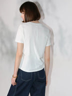 COCOBELLA Stain Resistant Breathable U Neck Straight Cut Casual Women White Solid T-Shirts