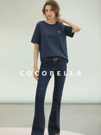 COCOBELLA Stretch High Waist Vintage Skinny Denim Jeans Women Dark Blue Zipper Fly Pants