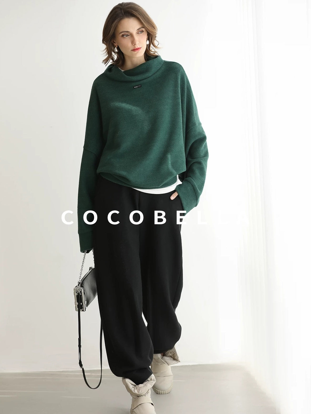 COCOBELLA Stretch Knit Jogger Natural Waist Minimal Commuter Women Solid Pants