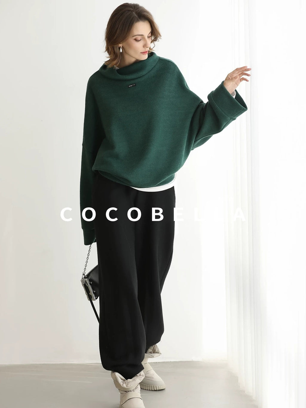 COCOBELLA Stretch Knit Jogger Natural Waist Minimal Commuter Women Solid Pants