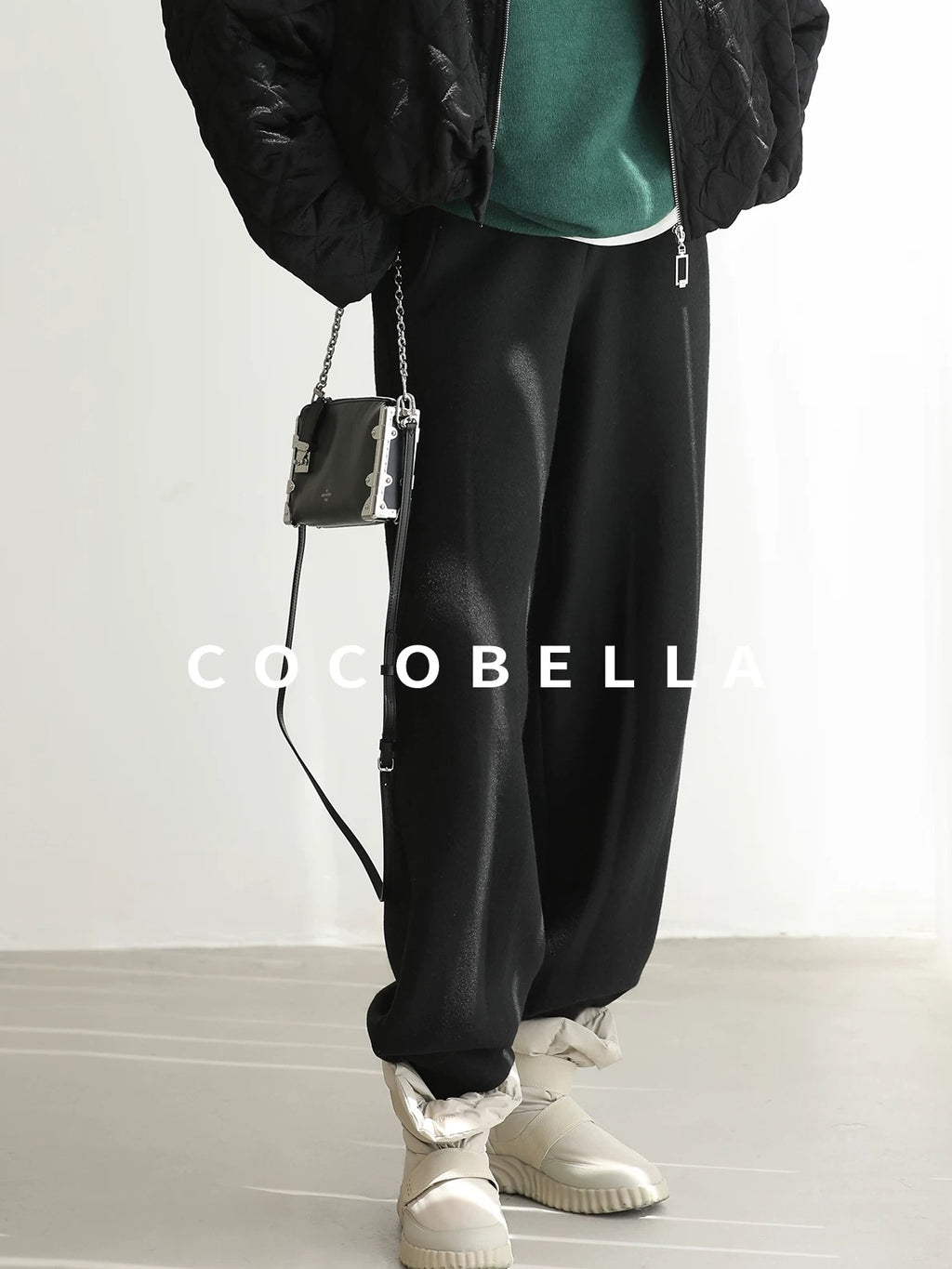 COCOBELLA Stretch Knit Jogger Natural Waist Minimal Commuter Women Solid Pants