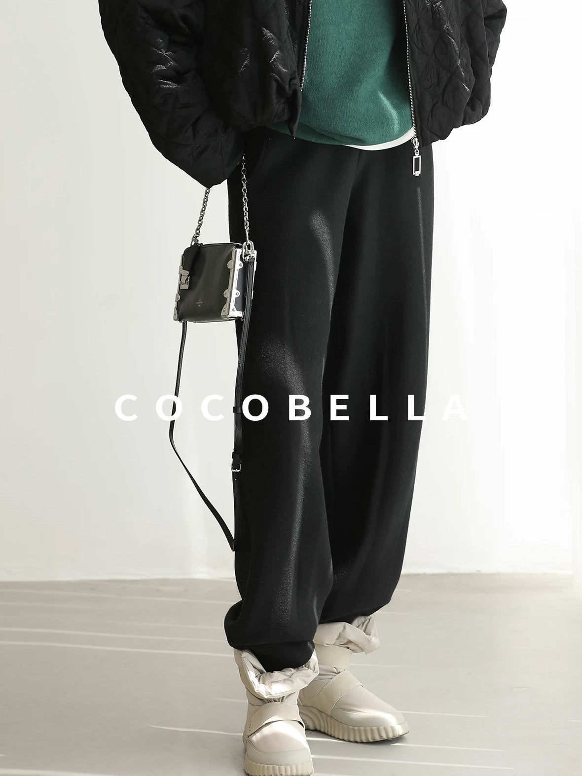 COCOBELLA Stretch Knit Jogger Natural Waist Minimal Commuter Women Solid Pants