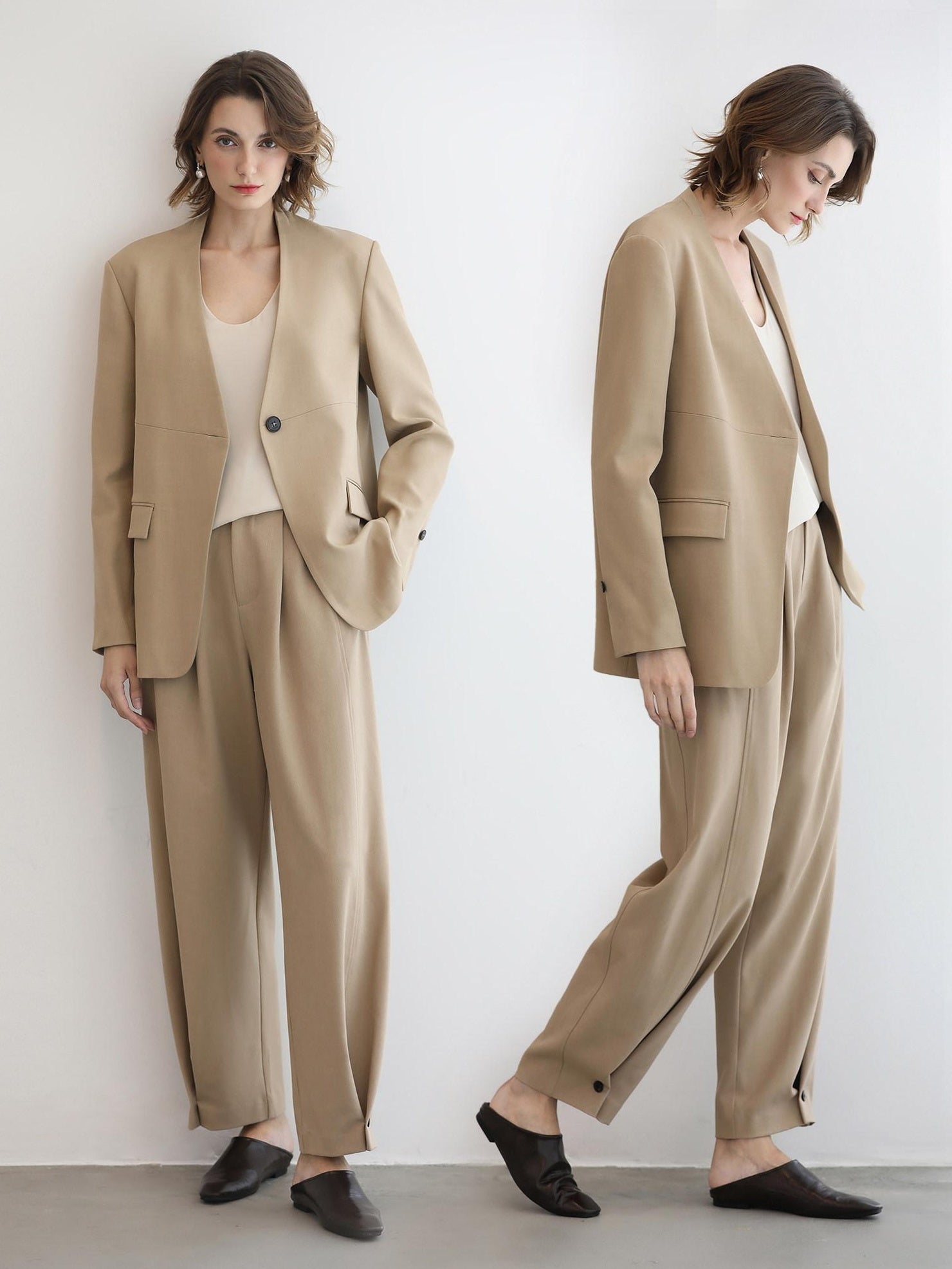 COCOBELLA Stretch Polyester Straight Fit One Button Women Work To Casual Blazers