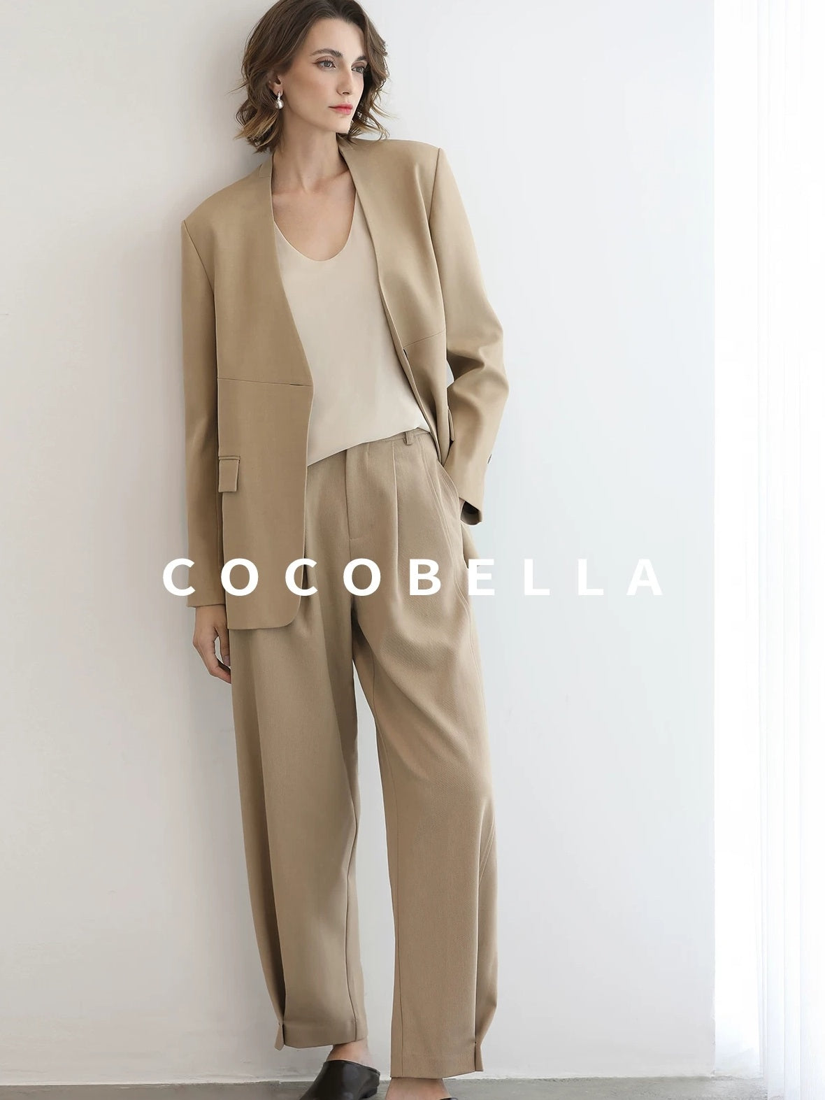 COCOBELLA Stretch Polyester Straight Fit One Button Women Work To Casual Blazers