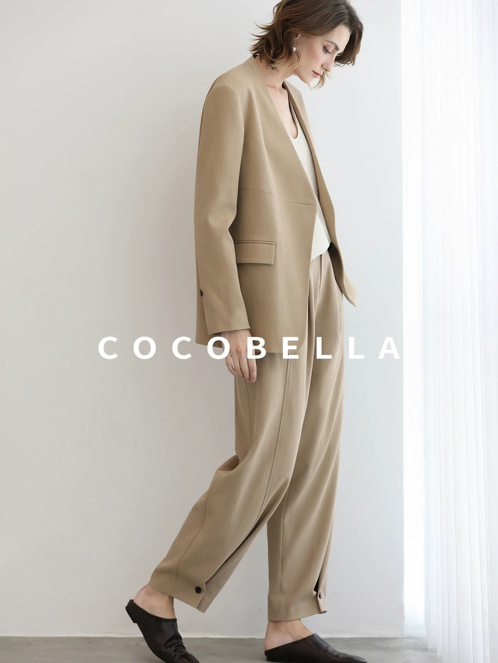 COCOBELLA Stretch Polyester Straight Fit One Button Women Work To Casual Blazers