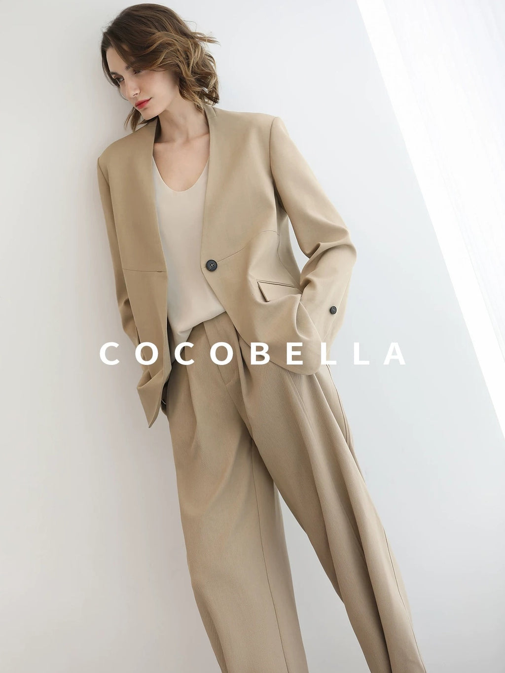 COCOBELLA Stretch Polyester Straight Fit One Button Women Work To Casual Blazers